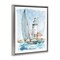 Stupell Industries Nautical Sailboat & Lighthouse Framed Floater Canvas Wall Art